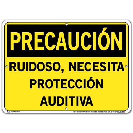 Vestil Aluminum Composite Sign, 10-1/2" Height, 14-1/2" Width, Aluminum Composite, Rectangle, Spanish SI-C-41-C-AC-130-S